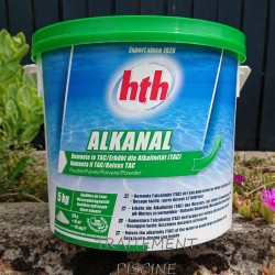TAC plus pour remonter l'alcalinité ALKANAL by HTH en seau de 5kg poudre. "recto"