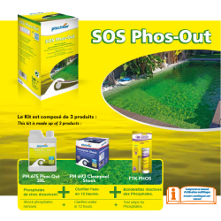 Kit Phos-out 3 produits pour éliminer les phoshates et clarifier l'eau piscine ou spa.